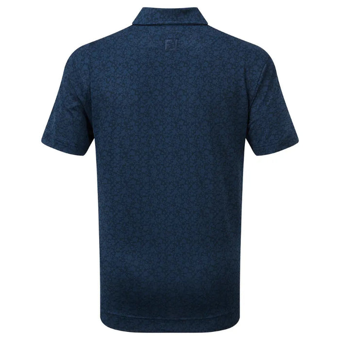 FootJoy Junior Golf Painted Floral Lisle Golf Polo Shirt - Navy