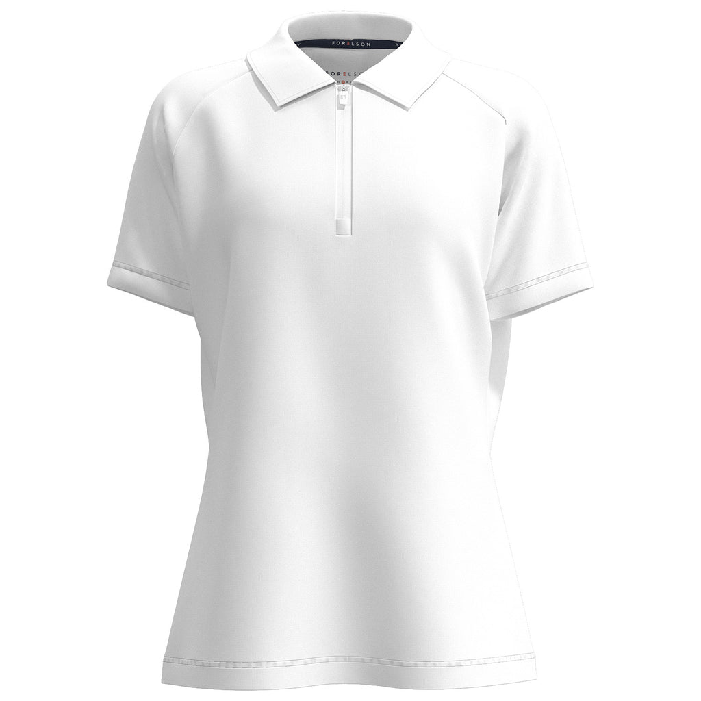 Forelson Blockley Ladies Zip Golf Polo Shirt - White