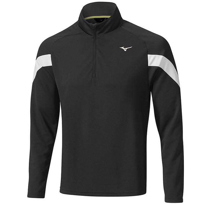 Mizuno Breath Thermo Drop 1/4 Zip Golf Pullover - Black/White