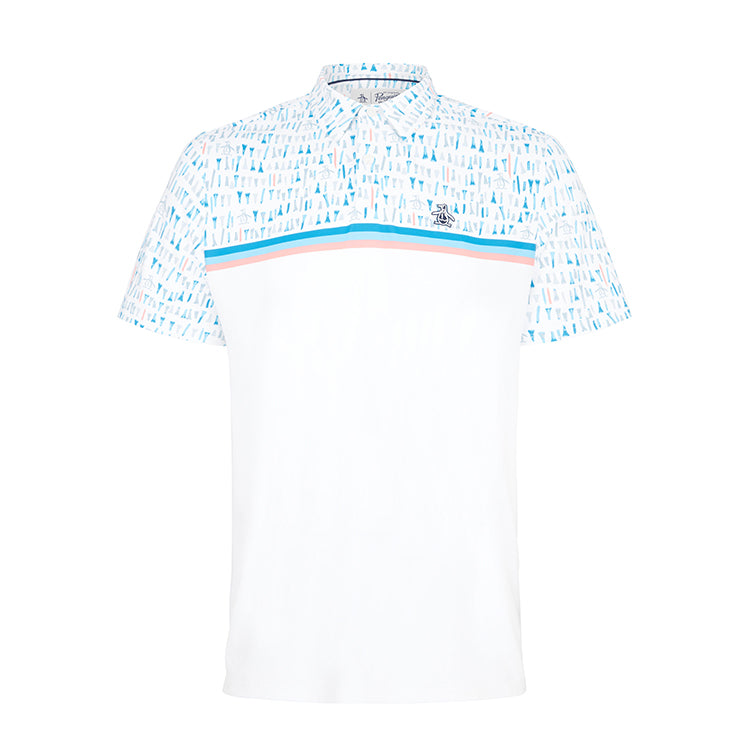 Penguin Broken Tees Golf Polo Shirt - White - Andrew Morris Golf