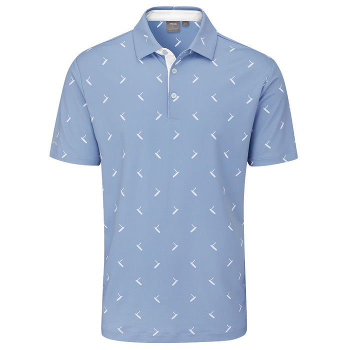 Ping Gold Putter Golf Polo Shirt - Spring Blue Multi