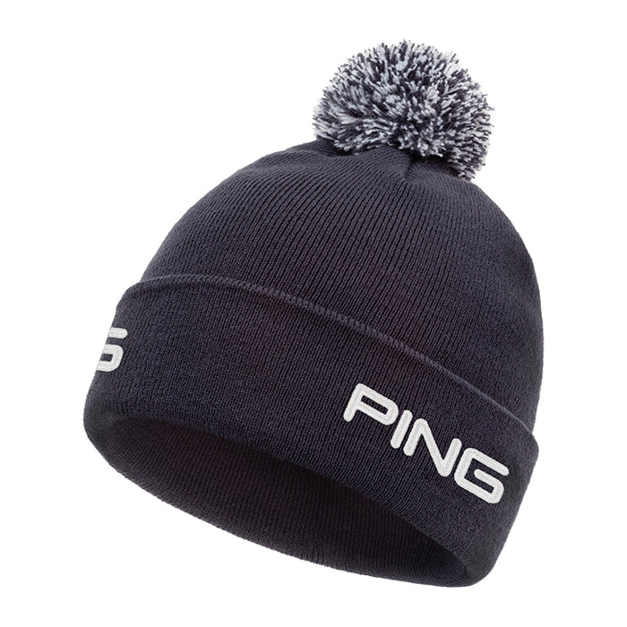 Ping Cresting Knit Bobble Golf Beanie - Navy