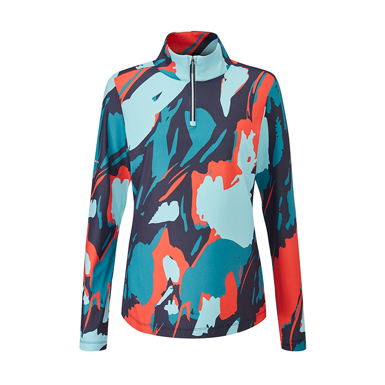 Ping Lois Ladies Long Sleeve Golf Top Navy/Multi Andrew Morris Golf
