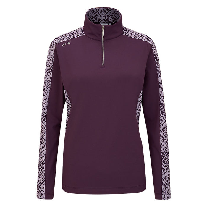 Ping Zenya 1/4 Zip Ladies Golf Pullover - Purple Plum/Multi