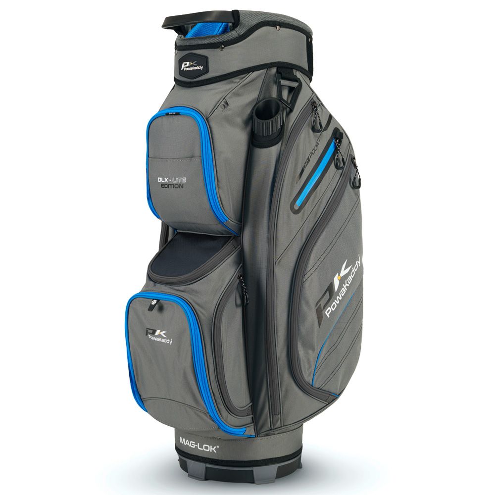 Powakaddy 2024 DLX-Lite Golf Cart Bag - Gunemtal/Blue