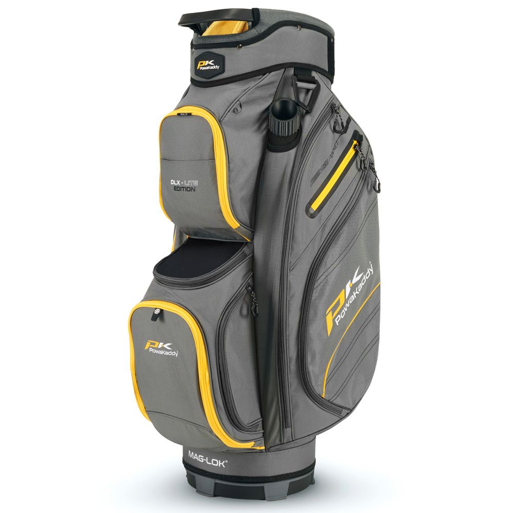 Powakaddy 2024 DLX-Lite Golf Cart Bag - Gunmetal/Yellow