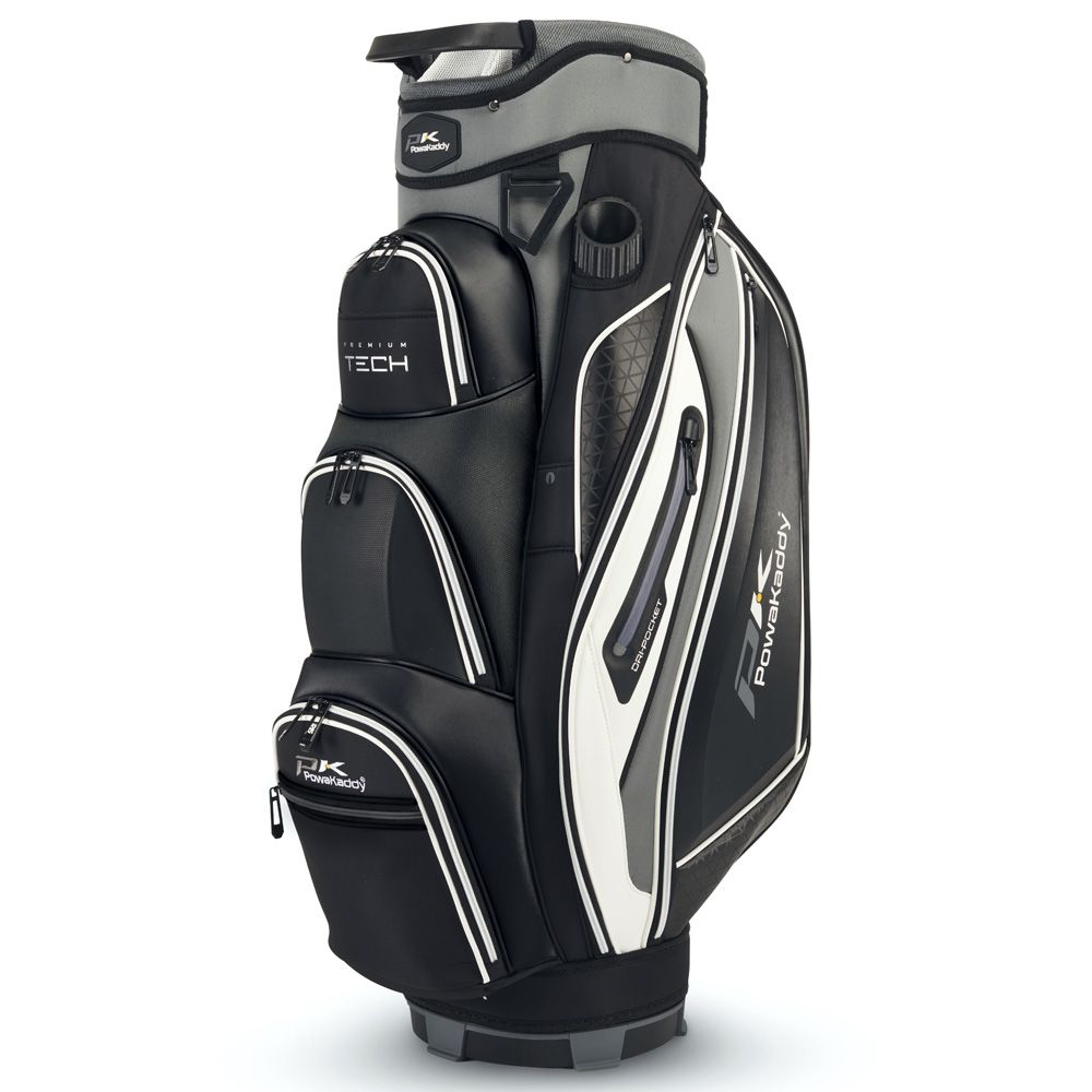 Powakaddy 2024 Premium Tech Golf Cart Bag - Gunmetal/Black/White