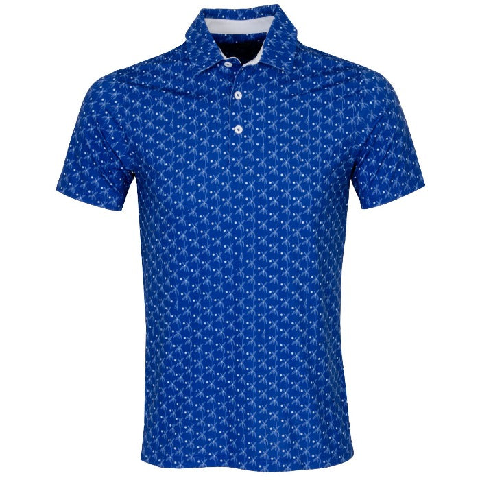 PUMA Mattr Palms Golf Shirt - Festive Blue / White glow