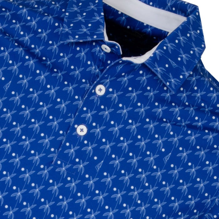 PUMA Mattr Palms Golf Shirt - Festive Blue / White glow