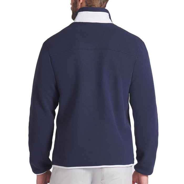 Puma Fleece Quarter Zip Golf Pullover - Navy/White