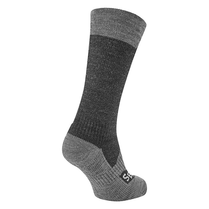 Sealskinz Raynham Waterproof All Weather Mid Length Sock - Black/Grey Marl