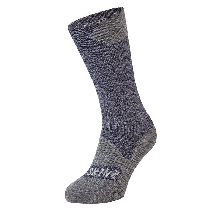 Sealskinz Raynham Waterproof All Weather Mid Length Sock - Blue/Grey Marl