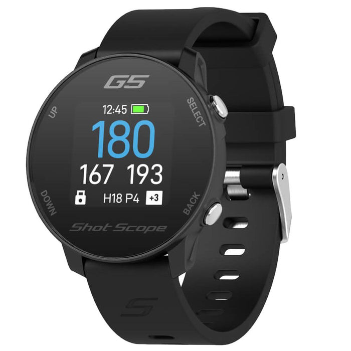 Shot Scope G5 GPS Golf Watch - Black with 2 straps