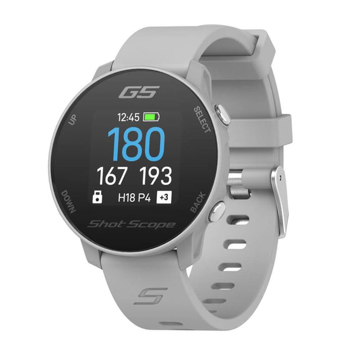 Shot Scope G5 GPS Golf Watch - Grey with 2 straps