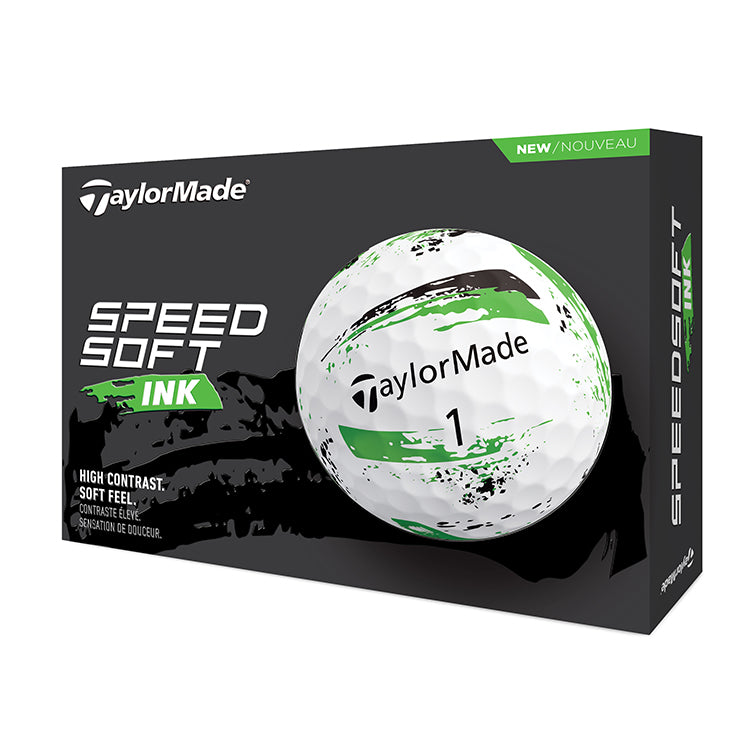 Taylormade SpeedSoft Ink Golf Balls - White/Green