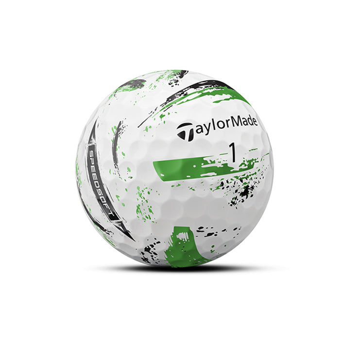 Taylormade SpeedSoft Ink Golf Balls - White/Green