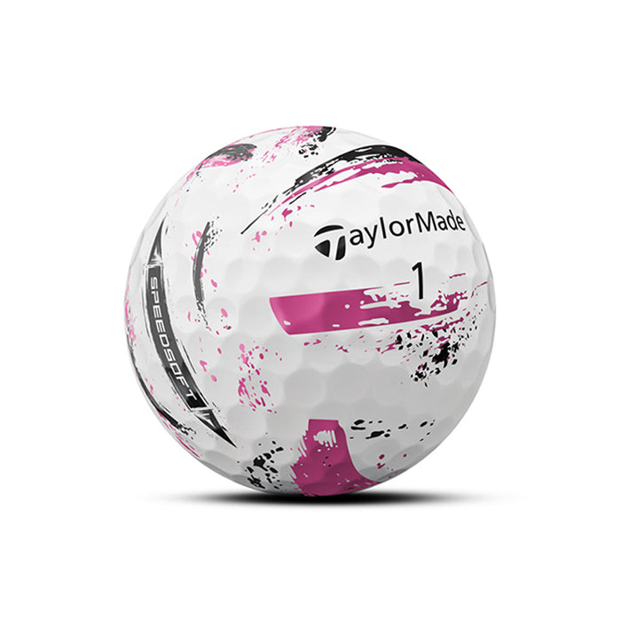 Taylormade SpeedSoft Ink Golf Balls - White/Pink