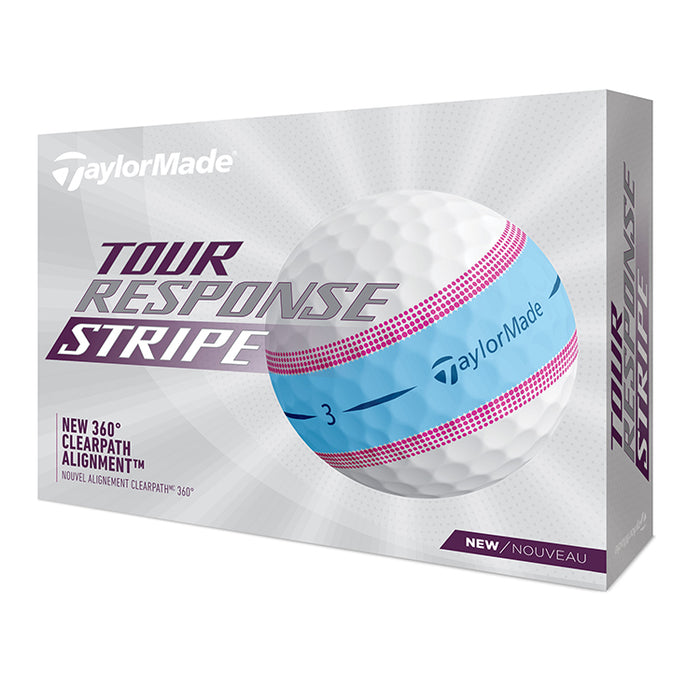 Taylormade Tour Response Stripe Golf Balls - Blue/Pink