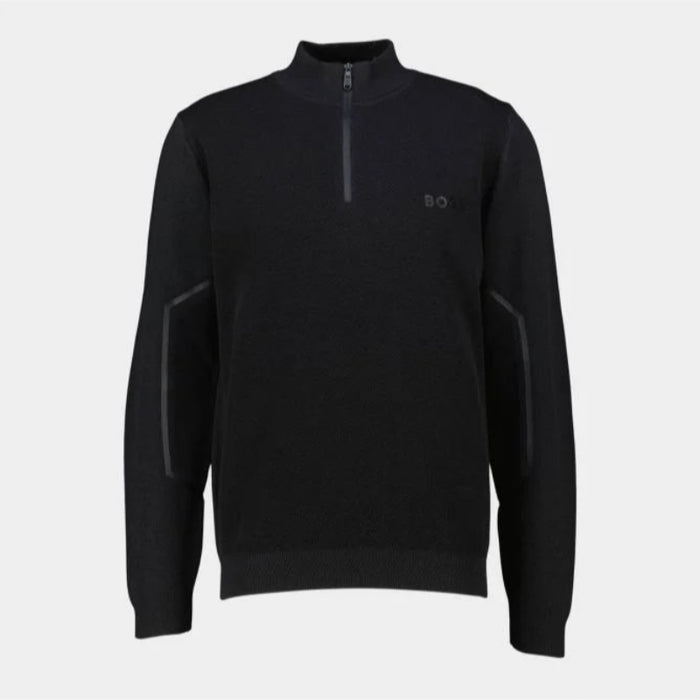 Hugo Boss Zhine 1/4 Zip Jumper - Black