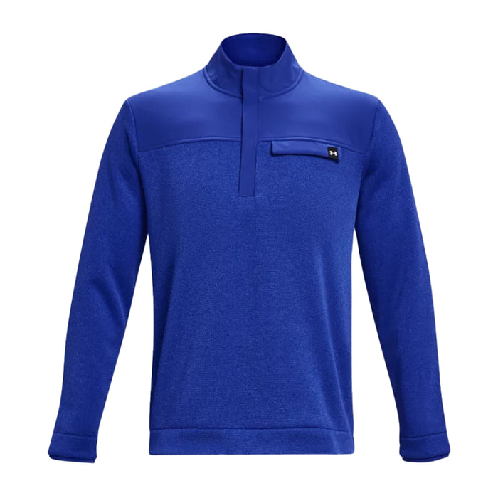 Under Armour Storm Sweaterfleece Half-Zip Golf Sweater - Royal Blue/White