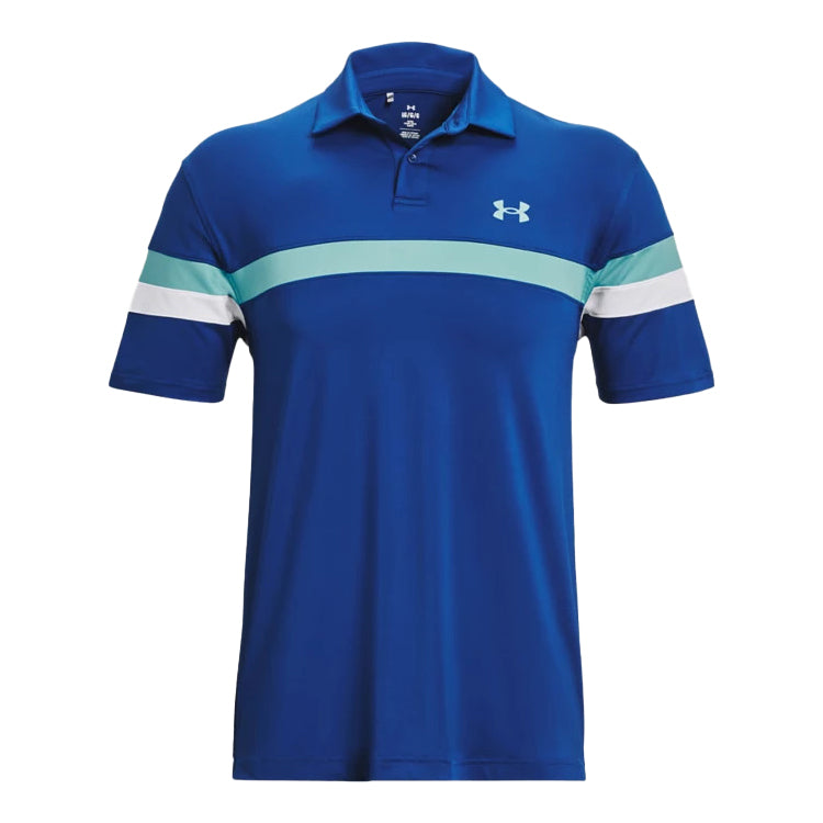 Under Armour T2G Colourblock Golf Polo Shirt - Blue Mira/White