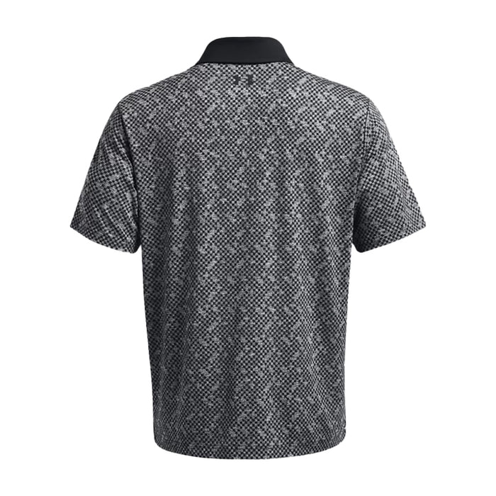 Under Armour Playoff 3.0 Check Jacquard Golf Polo Shirt - Black/White