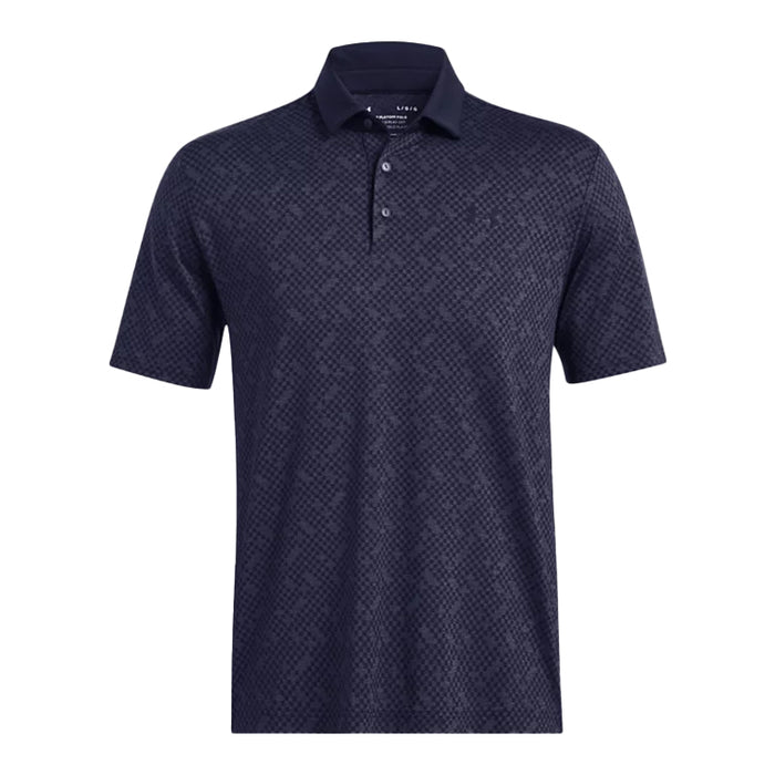 Under Armour Playoff 3.0 Check Jacquard Golf Polo Shirt - Navy