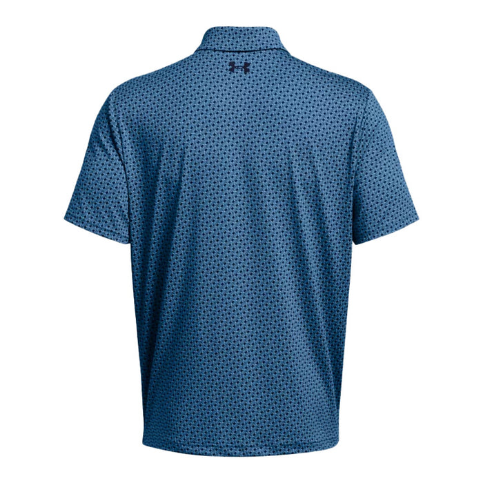 Under Armour Playoff 3.0 Printed Golf Polo Shirt - Photon Blue/Midnight Navy S