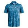 Under Armour Playoff 3.0 Printed Golf Polo Shirt - Photon Blue