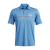 Under Armour Playoff 3.0 Stripe Golf Polo Shirt - Photon Blue/Nova Orange