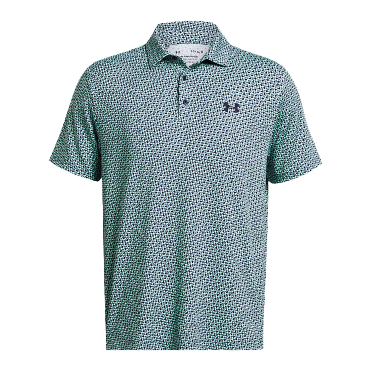 Under Armour Playoff 3.0 Printed Golf Polo Shirt - Starlight/Navy