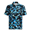Under Armour Playoff Printed Golf Polo Shirt - Black/Camo Blue