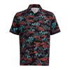 Under Armour Playoff Printed Golf Polo Shirt - Black/Hydro Teal