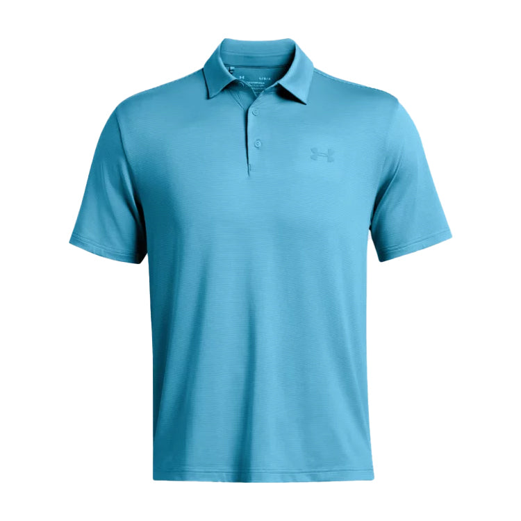 Under Armour Playoff Stripe Golf Polo Shirt - Capri/Sky Blue