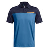 Under Armour T2G Colourblock Golf Polo Shirt - Photon Blue/Navy/Orange