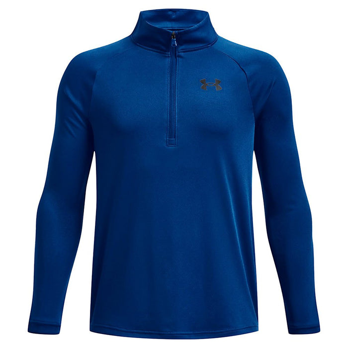 UA Boys Tech 2.0 1/2 Zip Golf Top - Blue Mirage / Black