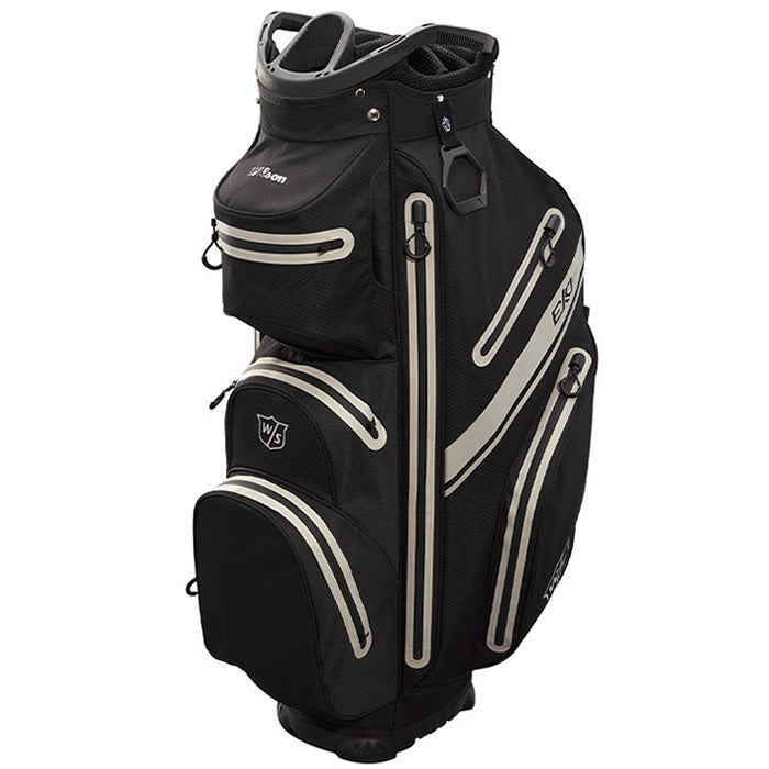 Wilson EXO Dry Waterproof Golf Cart Bag - Black/Black/Silver
