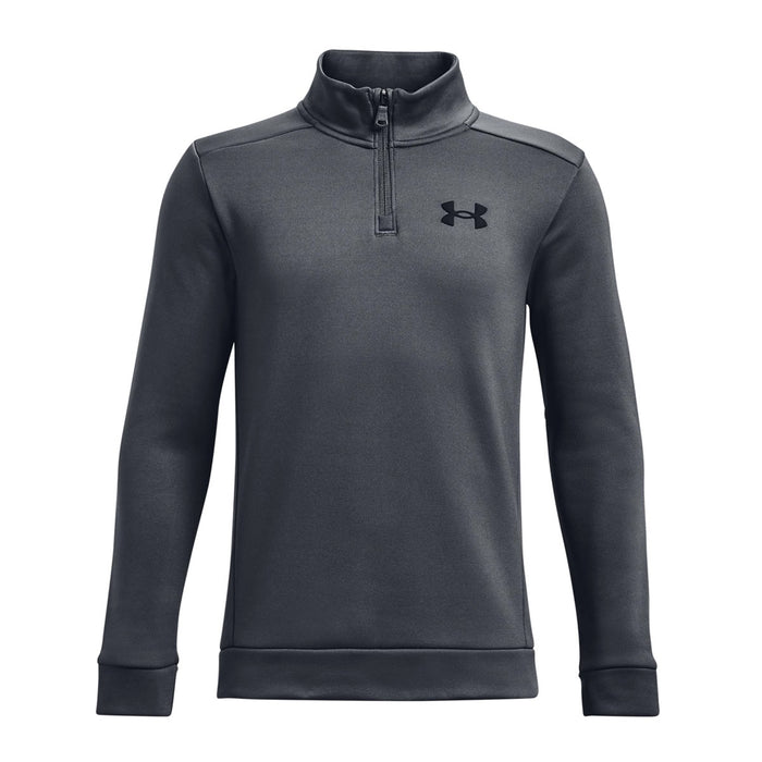 Under Armour Junior Golf Fleece 1/4 Zip - Pitch Grey / Black