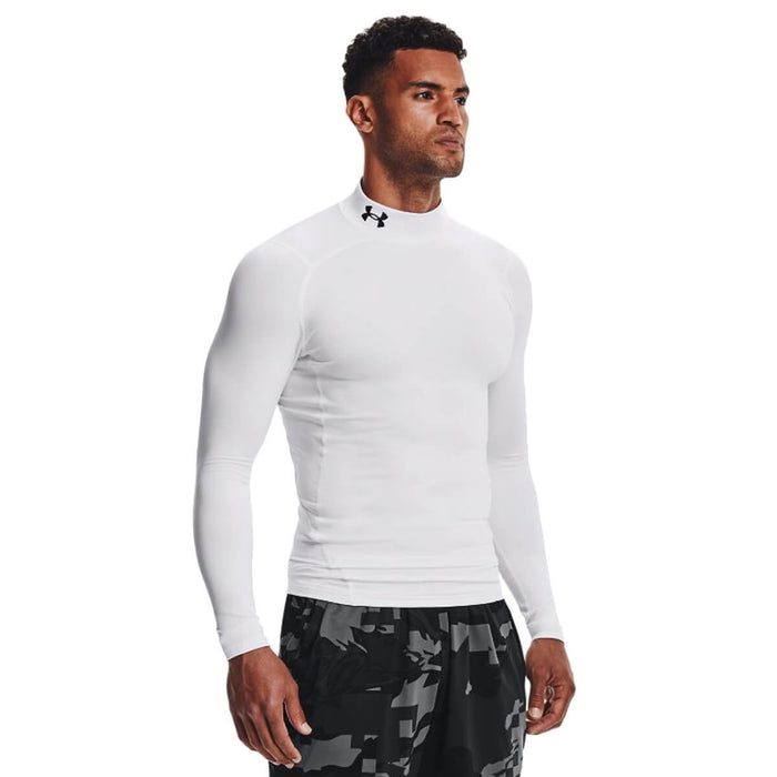 Under Armour ColdGear Compression Golf Mock Baselayer - White