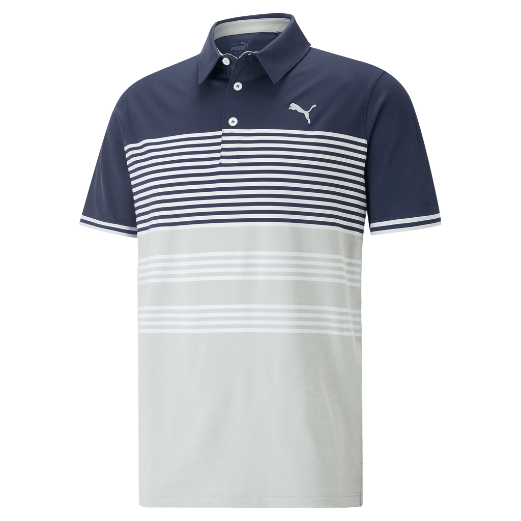 Puma Mattr Track Golf Polo Shirt - Navy Blazer/High Rise Heather