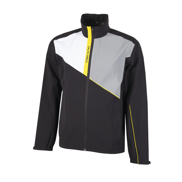 Galvin Green Apollo Waterproof Golf Jacket - Black/White/Grey/Yellow