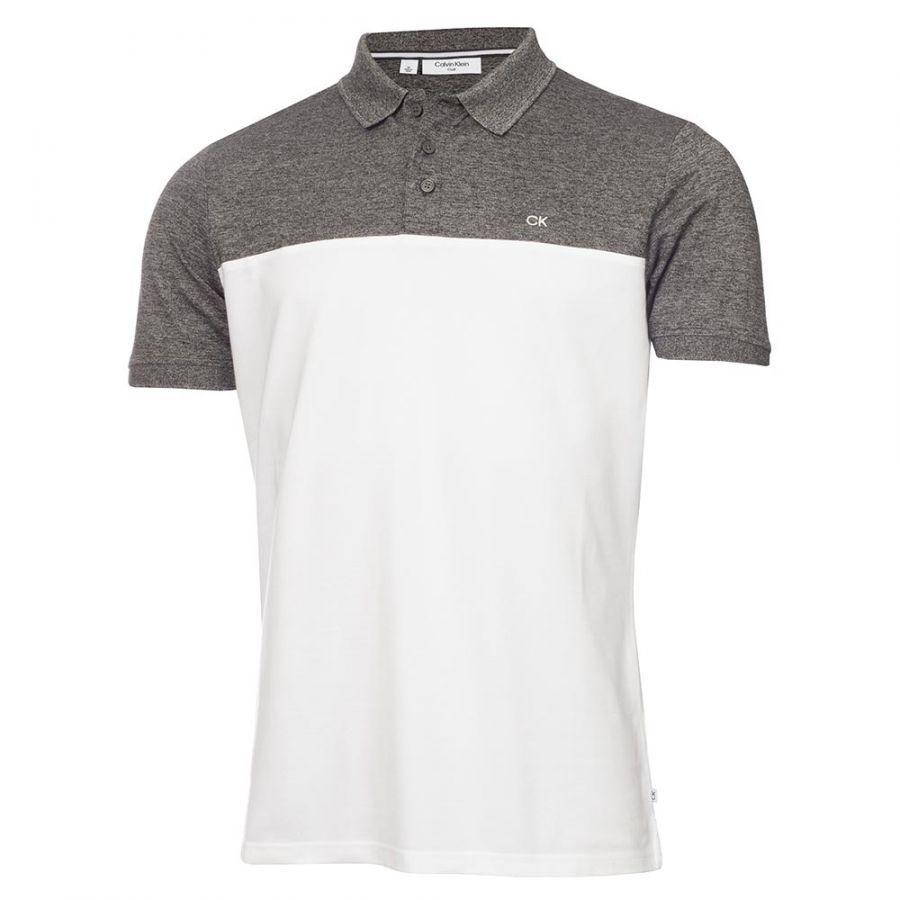 Calvin Klein Colour Block Golf Polo Shirt - Charcoal/White