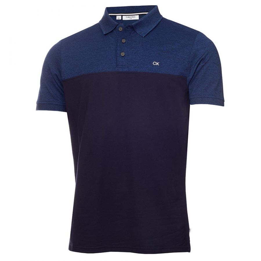 Calvin Klein Colour Block Golf Polo Shirt - Cobalt/Navy