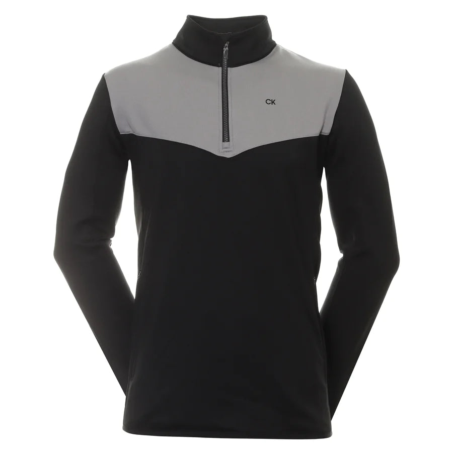 Calvin Klein Traverse Half-Zip Golf Top - Grey/Black