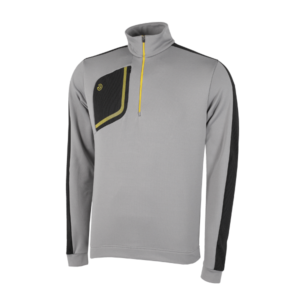 Galvin Green Dwight 1/2 Zip Insula Golf Sweater - Grey/Black/Yellow -  Andrew Morris Golf