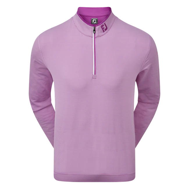 Footjoy Lightweight Microstripe Chill-Out Golf Pullover- Mulberry / White
