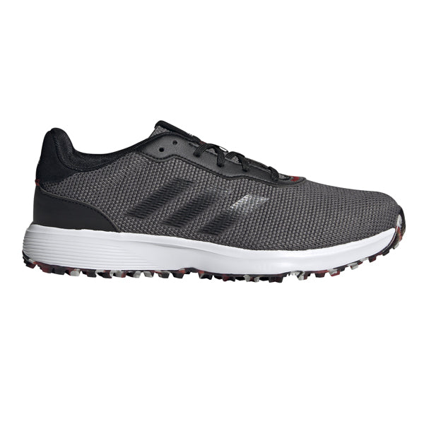 adidas S2G Textile Spikeless Golf Shoe - Grey/Black/Red