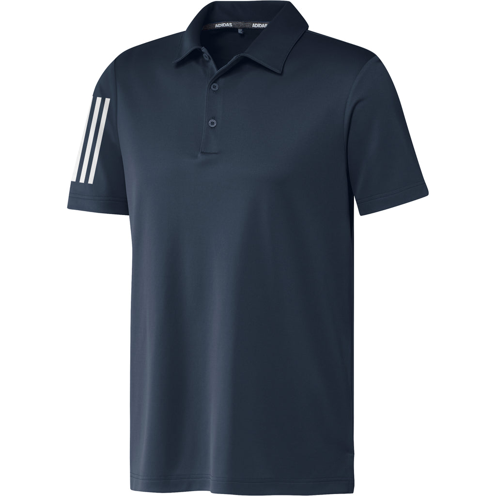 adidas 3 Stripe Basic Mens Golf Polo Shirt - Navy