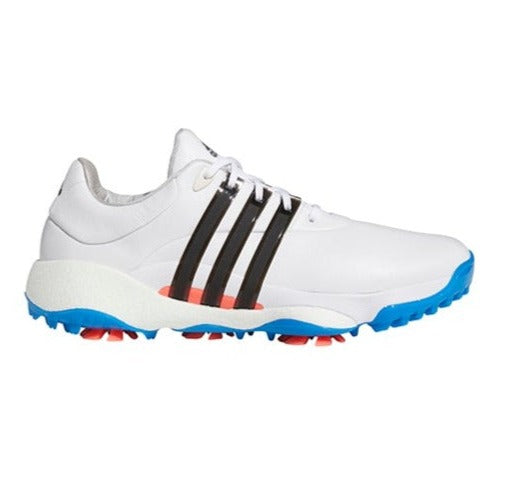 adidas Tour 360 22 Golf Shoes - White/Black/Blue