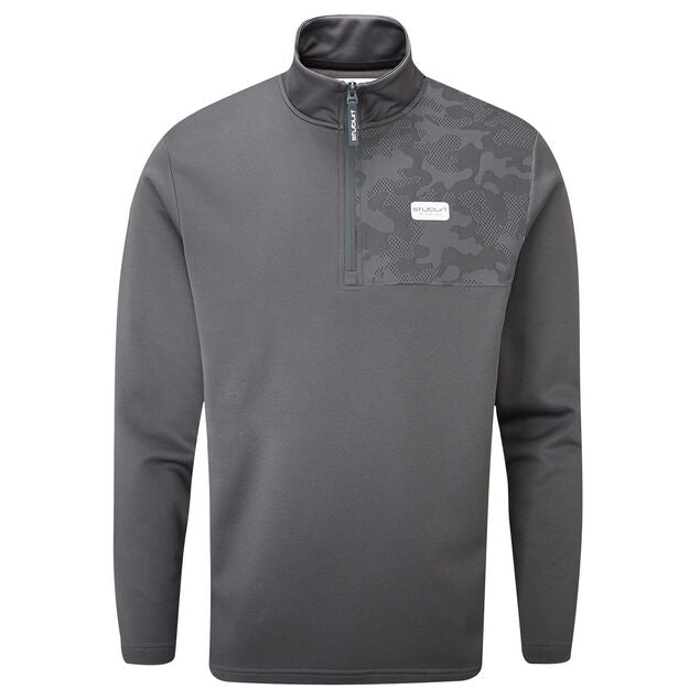 Stuburt Active-Tech Mid Layer 1/4 Zip Golf Pullover - Slate Grey